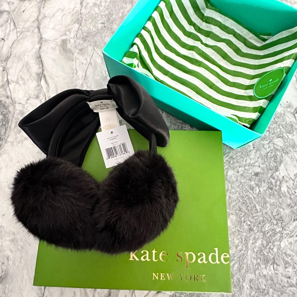 Kate Spade Bow Faux Fur Earmuffs
